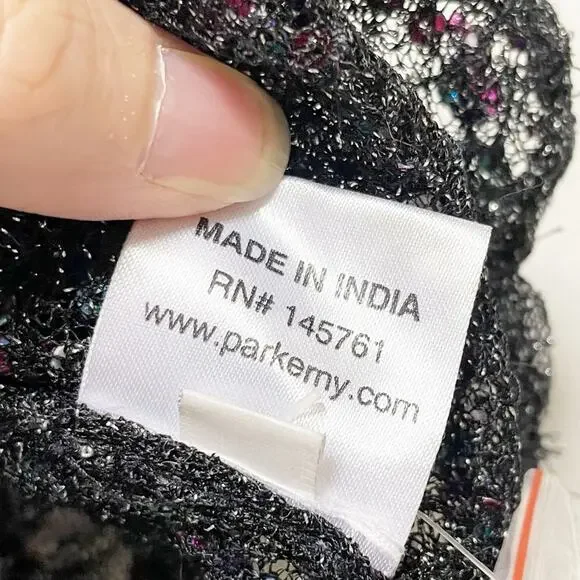 Parker Anna Short Sleeved Sequined Crewneck Multicolor Blouse - Picture 7 of 13